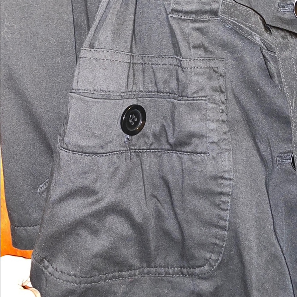 Willi Smith Size Medium Black Ruffled Trench Coat - image 4